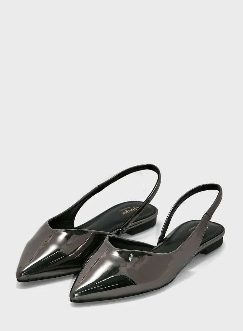 Ginger Pointed Slingback Flat Shoe