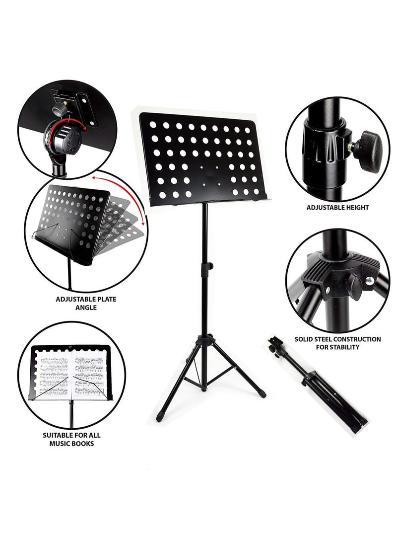 Mike Music Sheet Music Stand Sturdy Music Stand for Sheet High Stability Height & Angle Adjustable Music Sheet Stand Single Knob Adjustment Music Stand for Violin, Guitar Players, Band  - Image 3