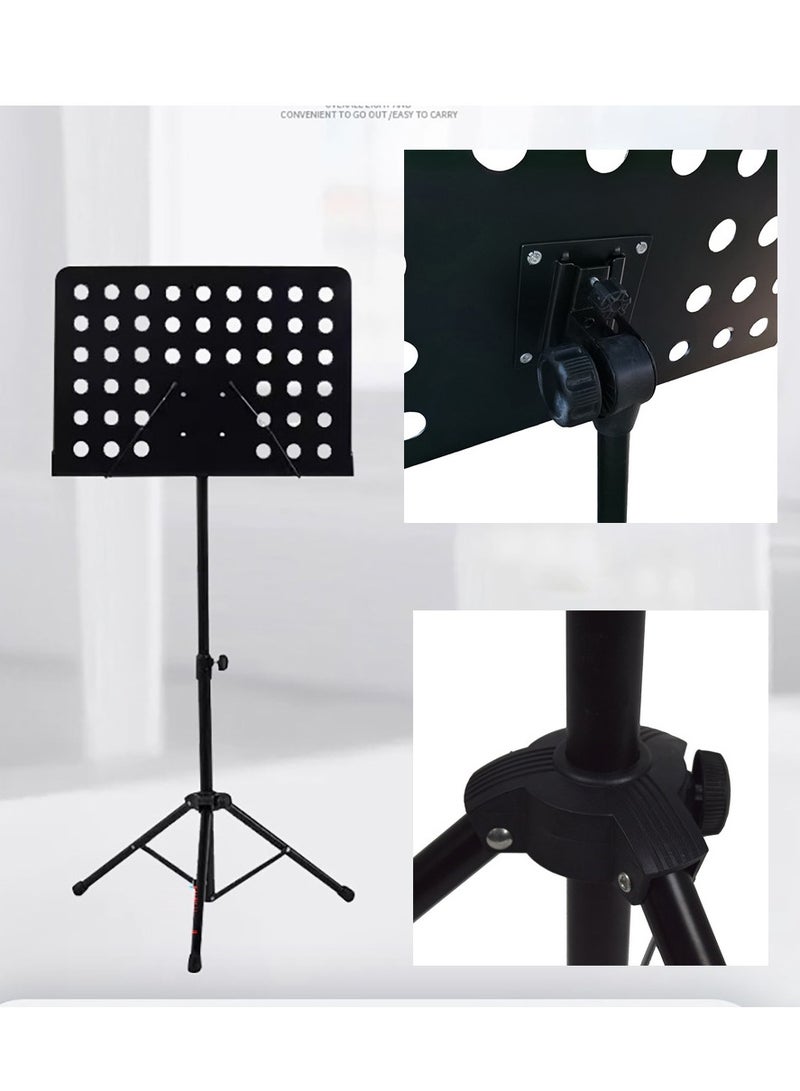 Mike Music Sheet Music Stand Sturdy Music Stand for Sheet High Stability Height & Angle Adjustable Music Sheet Stand Single Knob Adjustment Music Stand for Violin, Guitar Players, Band  - Image 4