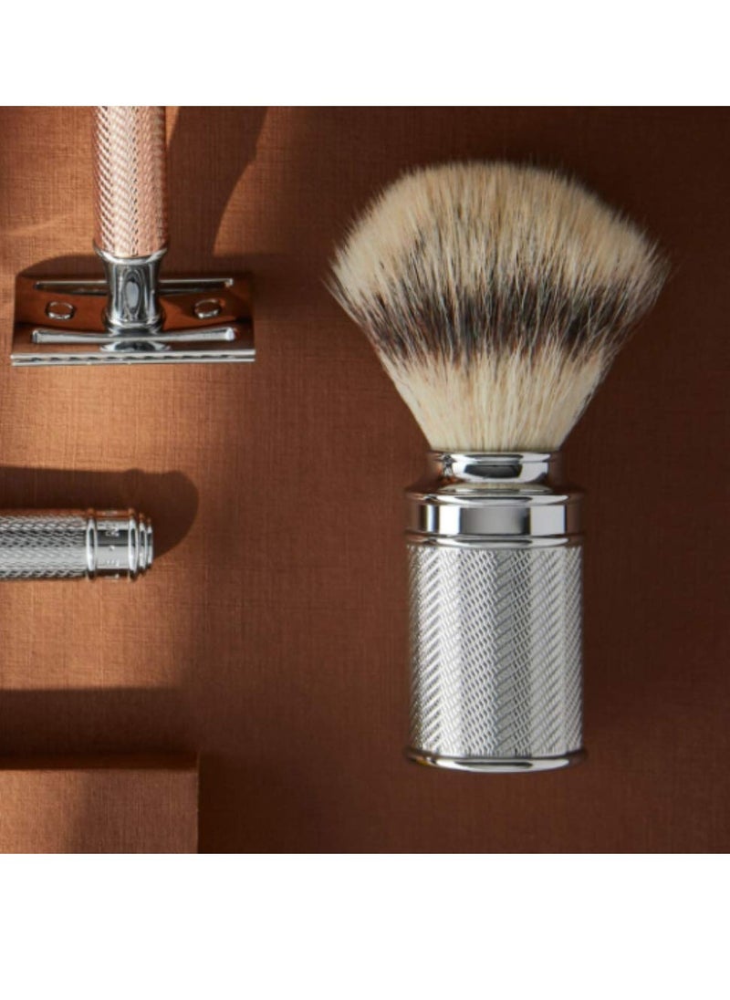 Muhle MÜHLE Traditional Silvertip Badger Shaving Brush | Chrome Plated Stainless Steel Handle | Luxury Shave Accessory for Men  - Image 2