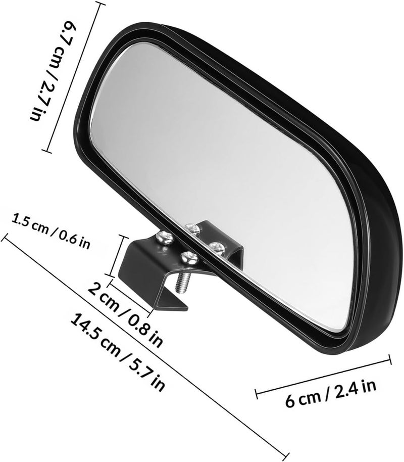 2pcs Clip-on Blind Spot Side Mirrors with Adjustable Angle, Abs Frame and Glass, Auxiliary Rearview Mirror Extension for Cars, Suvs, and Trucks Exterior Accessories - Image 2