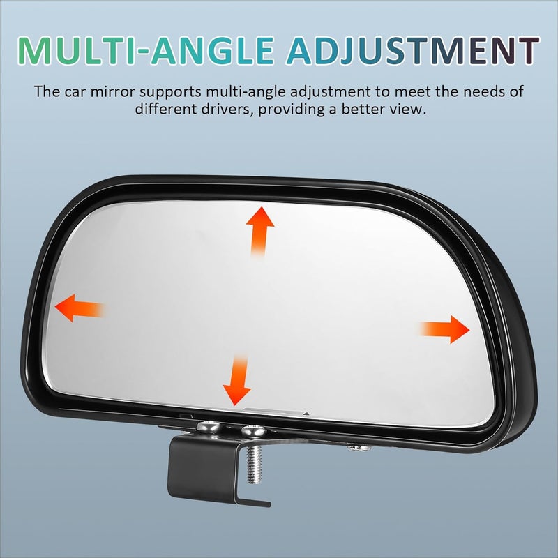2pcs Clip-on Blind Spot Side Mirrors with Adjustable Angle, Abs Frame and Glass, Auxiliary Rearview Mirror Extension for Cars, Suvs, and Trucks Exterior Accessories - Image 3