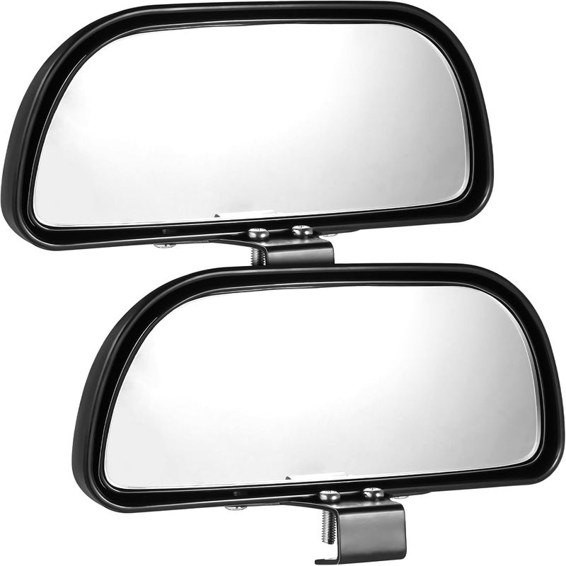 2pcs Clip-on Blind Spot Side Mirrors with Adjustable Angle, Abs Frame and Glass, Auxiliary Rearview Mirror Extension for Cars, Suvs, and Trucks Exterior Accessories - Image 1