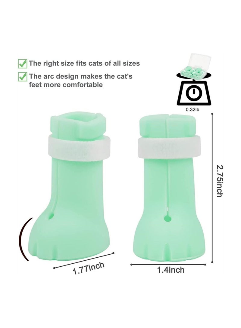 Bluejw Cat Paw Protector Boots, Anti Scratch Silicone Boots for Cats, Adjustable Rubber Feet Covers, Kitten Shower Protector, Pet Supplies for, Cats Bath Cleaning, Shaving, Checking - Image 2