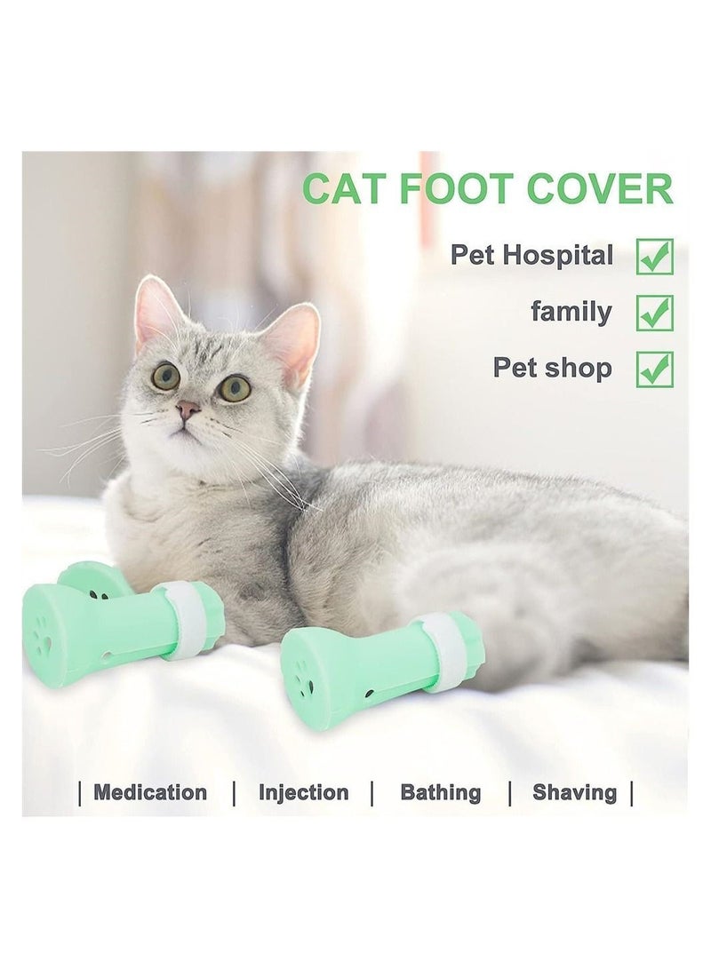 Bluejw Cat Paw Protector Boots, Anti Scratch Silicone Boots for Cats, Adjustable Rubber Feet Covers, Kitten Shower Protector, Pet Supplies for, Cats Bath Cleaning, Shaving, Checking - Image 4