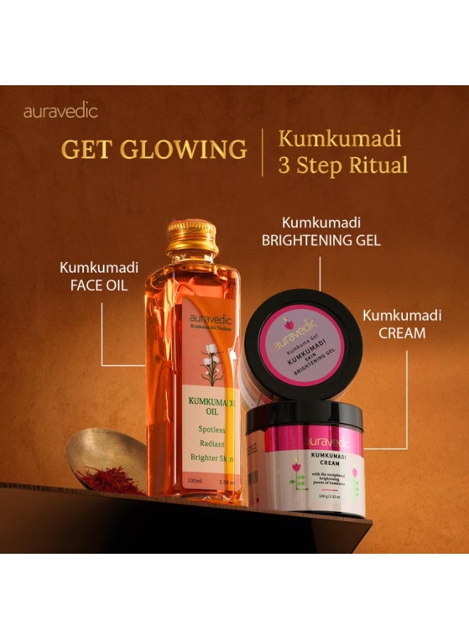 Auravedic Kumkumadi thailam 100ml,Kumkumadi brightening Gel 100g and Kumkumadi face cream 100g - Image 4