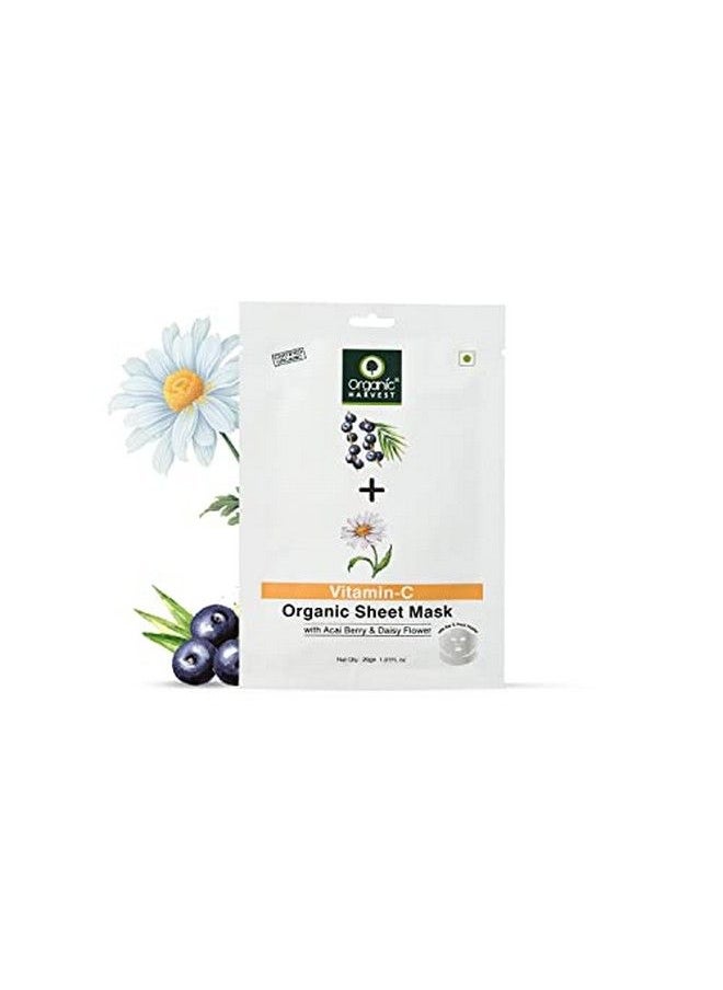 Organic Harvest Vitamin C Face Sheet Mask Provide Instant Hydration Suitable For All Skin Types 100% Organic Sulphate & Paraben Free 20Gm Pack Of 1  - Image 1