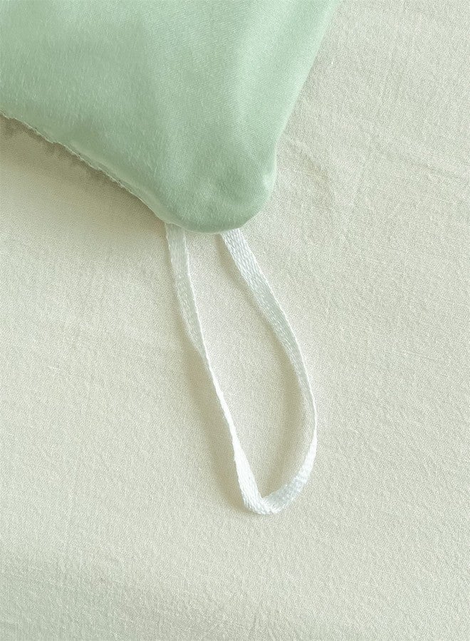 MOOWOO Chic Ruffle Lace Polyester Duvet Cover Set -Girl Green Bedding-2 Piece Twin Duvet Cover with Zipper Closure -Ultra Soft and Light Weight (Green,Twin Size) - Image 5