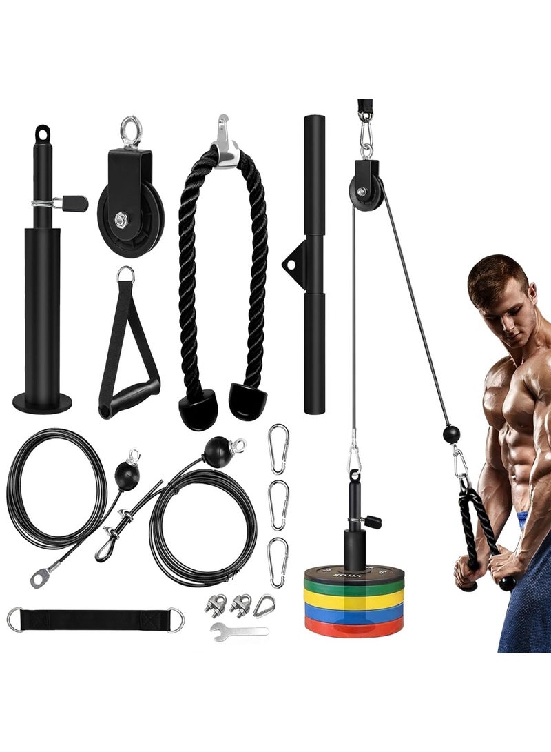 KINGMAZI LAT and Lift Pulley System Gym, Upgraded DIY Fitness Pulley Cable Machine Attachment for Triceps Pull Downs, Biceps Curl, Forearm, Shoulder - Home Gym Exercise Pulley System Equipment - Image 1