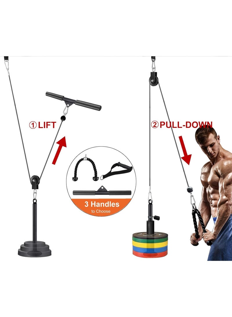 KINGMAZI LAT and Lift Pulley System Gym, Upgraded DIY Fitness Pulley Cable Machine Attachment for Triceps Pull Downs, Biceps Curl, Forearm, Shoulder - Home Gym Exercise Pulley System Equipment - Image 4