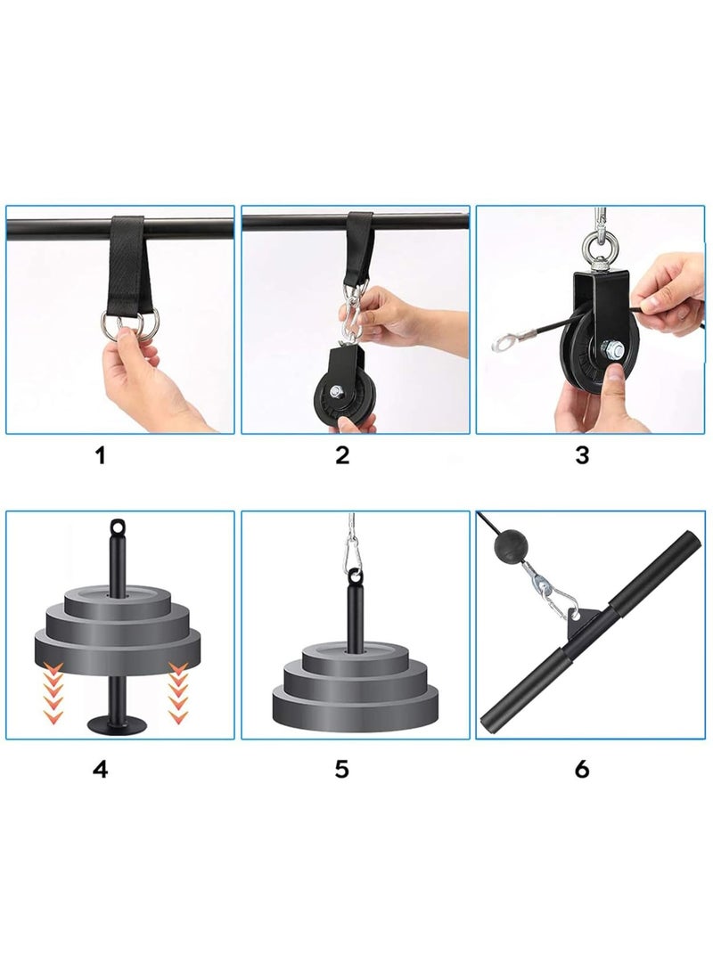 KINGMAZI LAT and Lift Pulley System Gym, Upgraded DIY Fitness Pulley Cable Machine Attachment for Triceps Pull Downs, Biceps Curl, Forearm, Shoulder - Home Gym Exercise Pulley System Equipment - Image 5