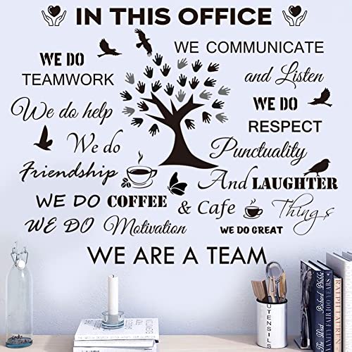 Casa Decor Office Inspirational Quotes Wall Decals - Motivational Teamwork Stickers, Positive Lettering Spiritual Words, Company Art 'We Are A Team' Decoration - Image 2