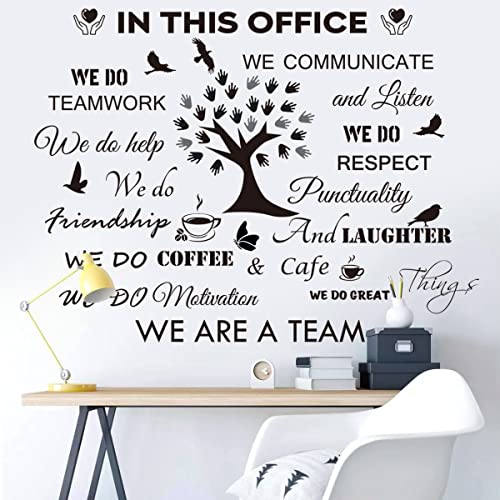 Casa Decor Office Inspirational Quotes Wall Decals - Motivational Teamwork Stickers, Positive Lettering Spiritual Words, Company Art 'We Are A Team' Decoration - Image 3