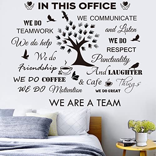 Casa Decor Office Inspirational Quotes Wall Decals - Motivational Teamwork Stickers, Positive Lettering Spiritual Words, Company Art 'We Are A Team' Decoration - Image 5