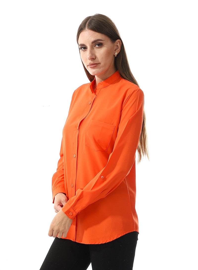 Master Jeans Women’s Casual Roll Up Sleeves Shirt - Image 2