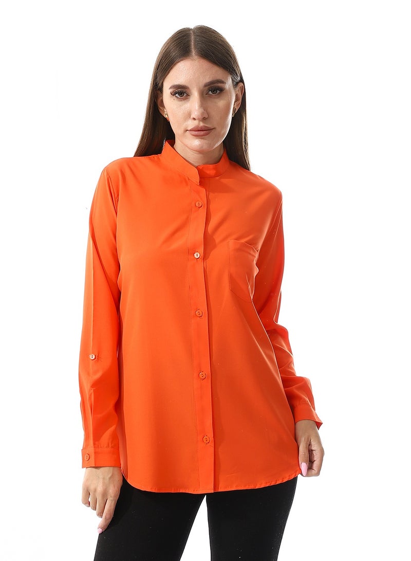 Master Jeans Women’s Casual Roll Up Sleeves Shirt - Image 1