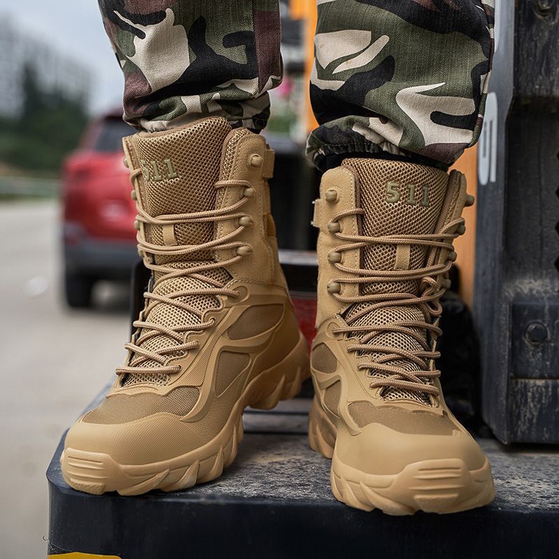 American Outdoor Boots Men'S Suburban Outing Travel Short Boots Training Mountain Boots High-Top Wear-Resistant Non-Slip Breathable Hiking Shoes - Image 4