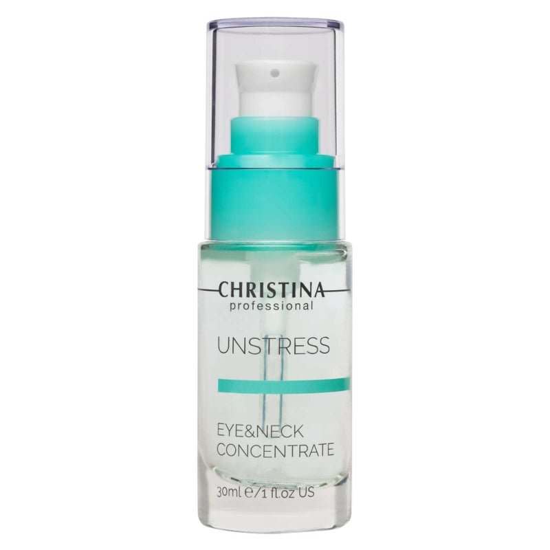 -CHRISTINA- Unstress Eye and Neck Concentrate Hydrating Peptide Serum for Face | Soothing Relief and Softening Effect | Face Serum Balances Skin Microflora 1 fl. oz (30 ml) - Image 1