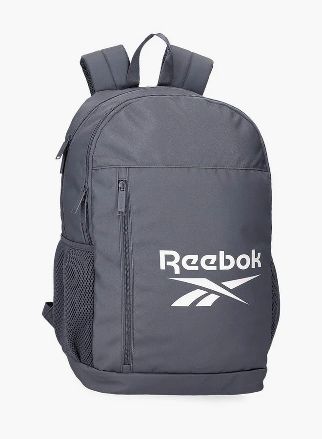 ريبوك Logo Print School Backpack with Adjustable Straps and Zip Closure - 38x19x43 cm