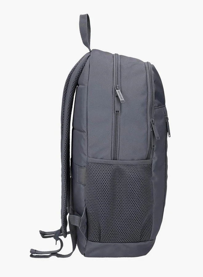 ريبوك Logo Print School Backpack with Adjustable Straps and Zip Closure - 38x19x43 cm