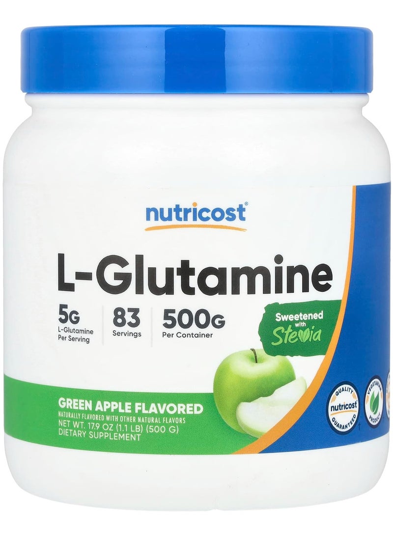 Nutricost L-Glutamine, Green Apple, 17.9 oz (500 g)