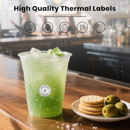 FINDAT White Round Thermal Labels 1 Inch Vinyl Circle Waterproof Direct Printer Sticker Self-Adhesive Perforated Name Tag for Logo DIY QR Design Office Address 500 PCS - Image 5