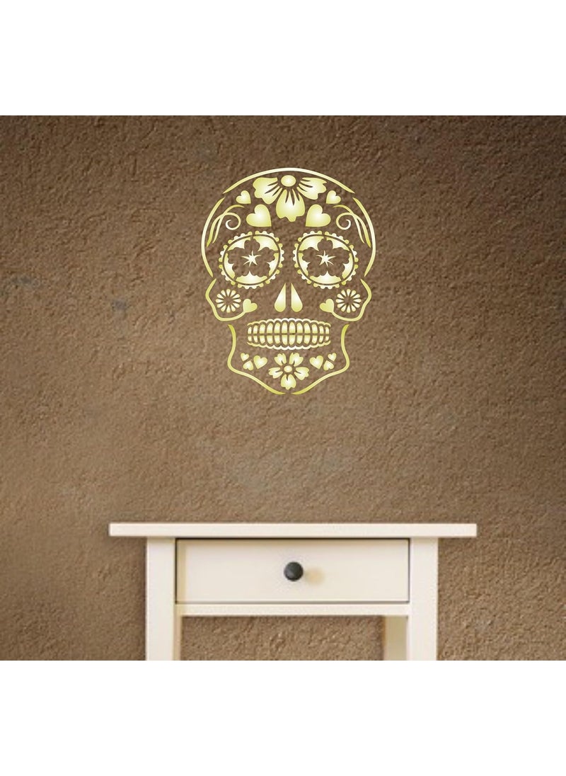 Usnyabni Day of The Dead Sugar Skull Stencil - (Size 6.5?w x 8.5?h) Reusable Wall Stencils for Painting - Halloween Decor Ideas - Use on Walls, Floors, Fabrics, Glass, Wood, and More?  - Image 4