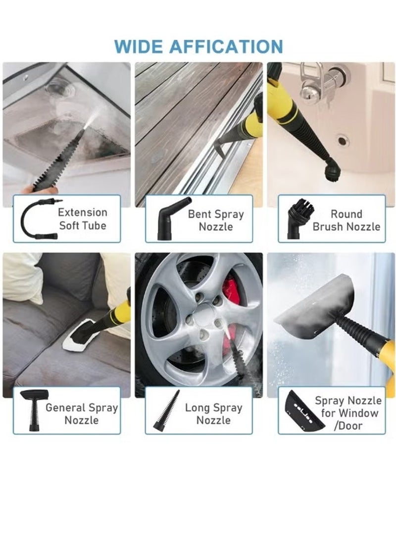 Denx Portable Handheld Steam Cleaner 1200w Multifunctional High Temperature With 9 Pieces Accessories Suitable For Kitchen Sofa Bathroom Window - Image 5