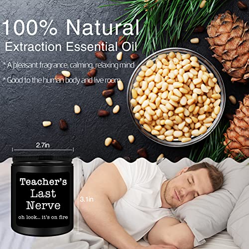 Homsolver Teacher Appreciation Gifts for Women Men, Christmas Birthday Valentines Retirement Thanksgiving Teachers' Day Graduation Season, Teacher’s Last Nerve Scented Candles - Image 3