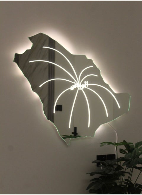 Mirror in the shape of a map of the Kingdom of Saudi Arabia