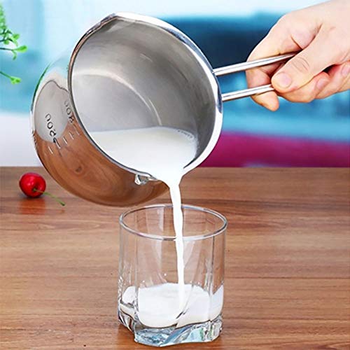 LVOERTUIG Saucepan, Stainless Steel Milk Pan 12cm, Soup Pot for Induction and Oven, Non Stick Milk Pot, Dishwasher Safe Cookware(Sliver) - Image 4
