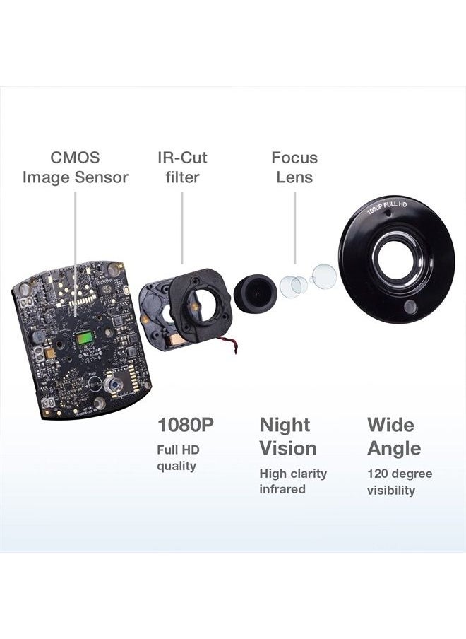 RM7764HD 1080p WiFi Remote Access Baby Monitor, 360° Pan&Tilt, 7” 720p HD Display, HD Night Vision, Soothing Sounds, 2-Way Talk, Temperature Sensor, Motion Detection, iOS & Android