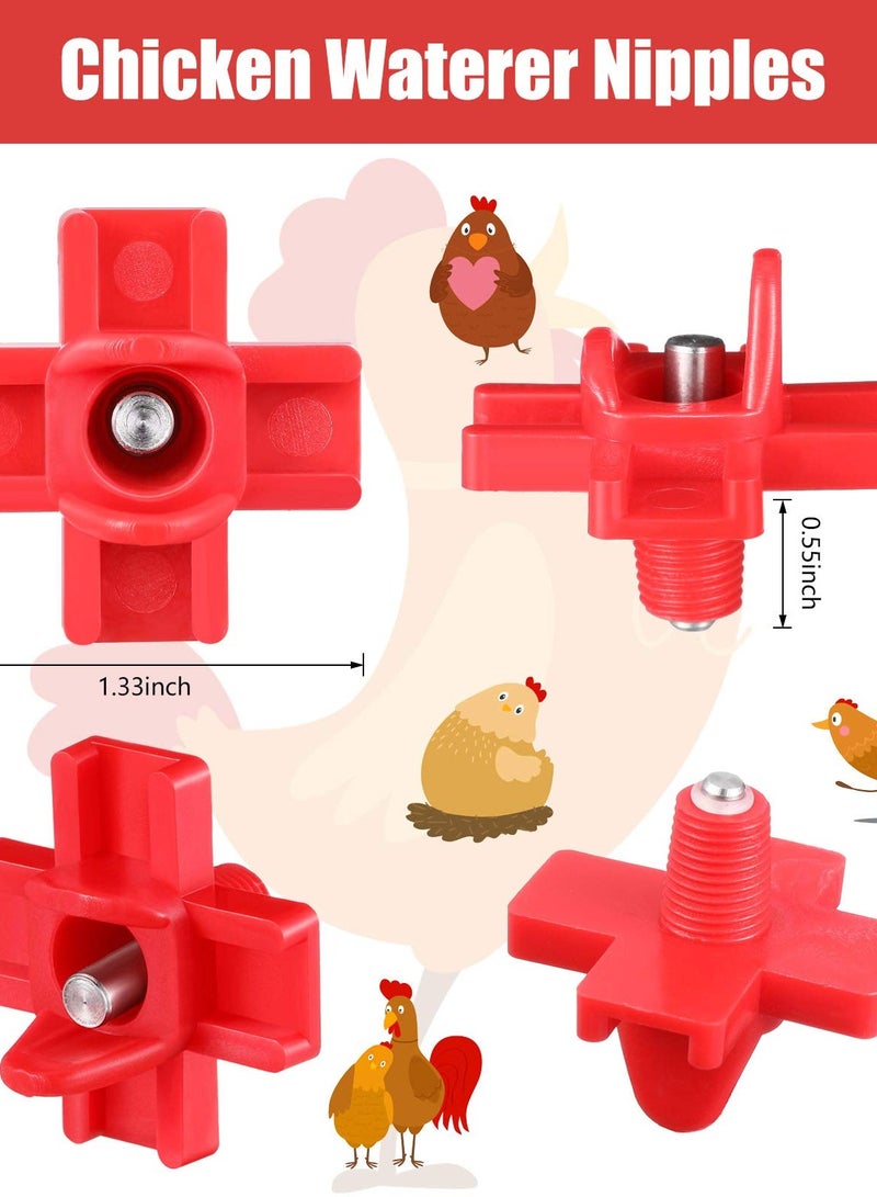 Zikra 30 Pieces Chicken Nipples Waterer - Automatic Poultry Water Nipple - Horizontal Side Mount - Suitable for Chicken, Ducks, Quail, and Other Poultry. - Image 2