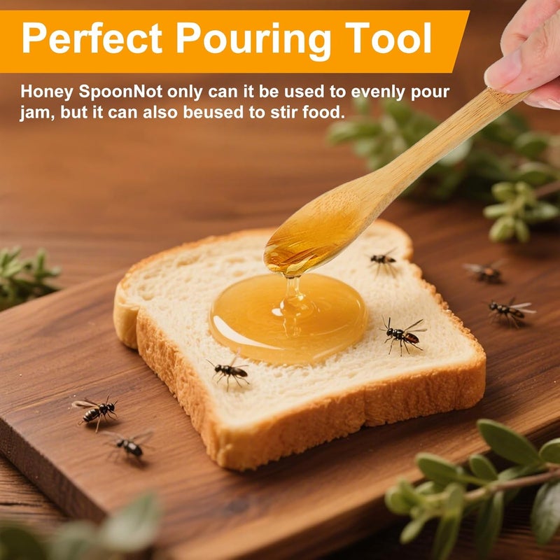 Ninsula 8PCS Wooden Honey Dipper Set, 6.2 Inch Honey Dipper Sticks Honey Spoon, Mini Honeycomb Stick for Evenly Drizzling Honey Over Food and Wedding Party Gift - Image 5