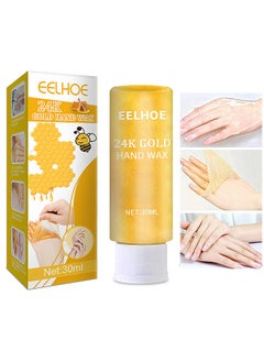 EELHOE 24K Gold Hands Care Paraffin Milk And Honey Moisturizing Peel Off Hand Wax Mask Hydrating Exfoliating Nourish Whitening Skin 30ML  - Image 1