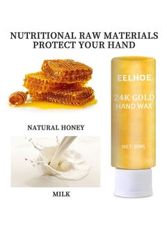 EELHOE 24K Gold Hands Care Paraffin Milk And Honey Moisturizing Peel Off Hand Wax Mask Hydrating Exfoliating Nourish Whitening Skin 30ML  - Image 3