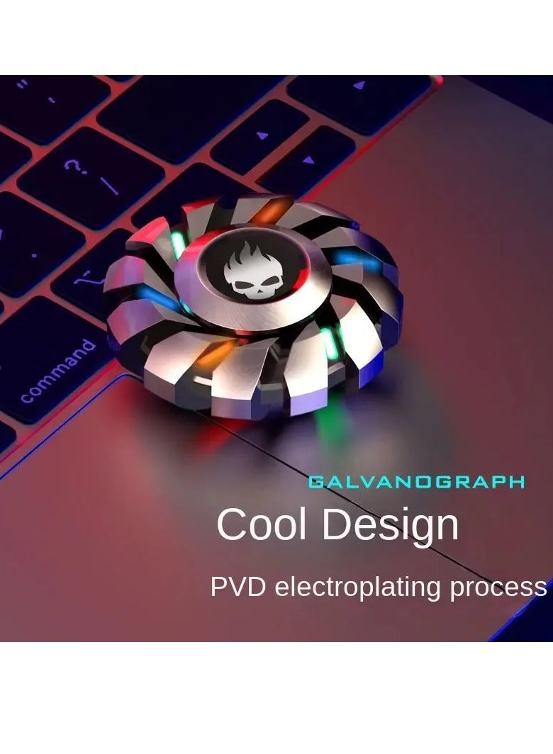 AROAQ Fidget Spinner, Luminous Fingertips Gyro Advanced Fidget Spinner, Multifunction Decompression Finger Artifact Toy, Stress Relief Rainbow Light Fingers Toy For Children Adult, (Black Flagship Suit) - Image 2