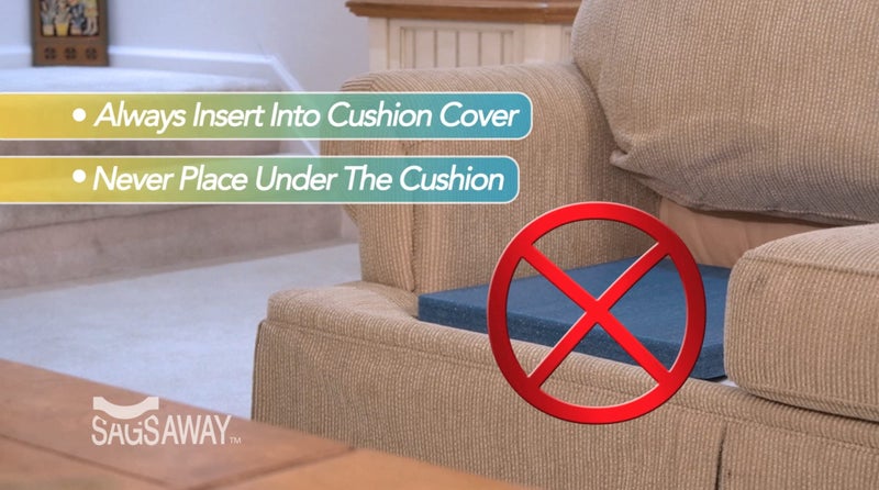 SAGS AWAY SagsAway Large 2 Piece 1.5in Thick Cushion Insert Kit for Immediate Lasting Support of 1 Saggy Seat. Two13x17in Pieces of Military Grade Foam Adds Thickness, Delays Replacing Sofa - Image 4