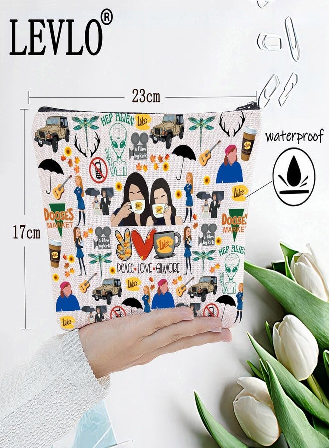 ليفلو حقيبة مستحضرات تجميل LEVLO مستوحاة من شخصية لوك، هدية لمحبي لوك، حقيبة مكياج بسحاب بتصميم السلام والحب، هدية مثالية للأصدقاء والعائلة وأفضل الأصدقاء (Peace Luke's M) - Image 2