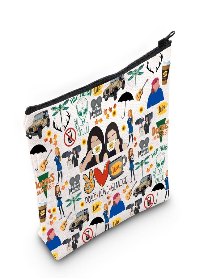 ليفلو حقيبة مستحضرات تجميل LEVLO مستوحاة من شخصية لوك، هدية لمحبي لوك، حقيبة مكياج بسحاب بتصميم السلام والحب، هدية مثالية للأصدقاء والعائلة وأفضل الأصدقاء (Peace Luke's M) - Image 1