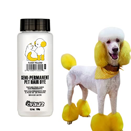 OPAWZ Semi-Permanent Dog Hair Dye, Food-Grade Pigment Dog Dye, Non-Toxic Pet Hair Dye for Dogs, Cats and All Pets Can be Bathed (Flash Yellow) - Image 1
