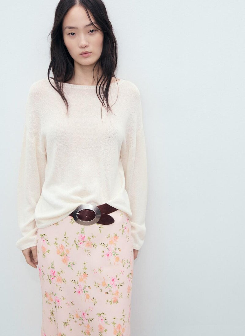 MANGO Floral Skirt With Lace Detail  - Image 4