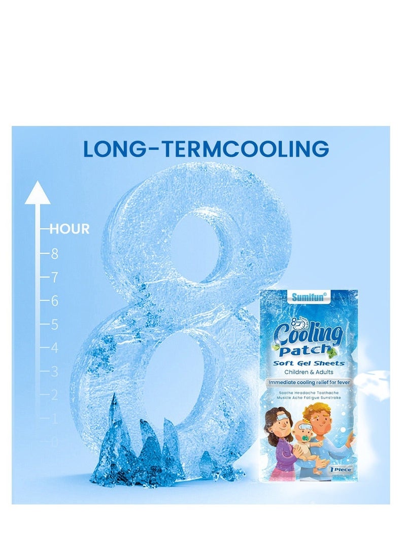 Sumifun Cool Pads, DMG Baby Cooling Pads, Heatstroke Cooling Pads, Instant Cold Compress, for Fever Discomfort, Pain Relief, Cooling Relief Fever Reducer, Soothe Headache Pain, 10PCS - Image 4
