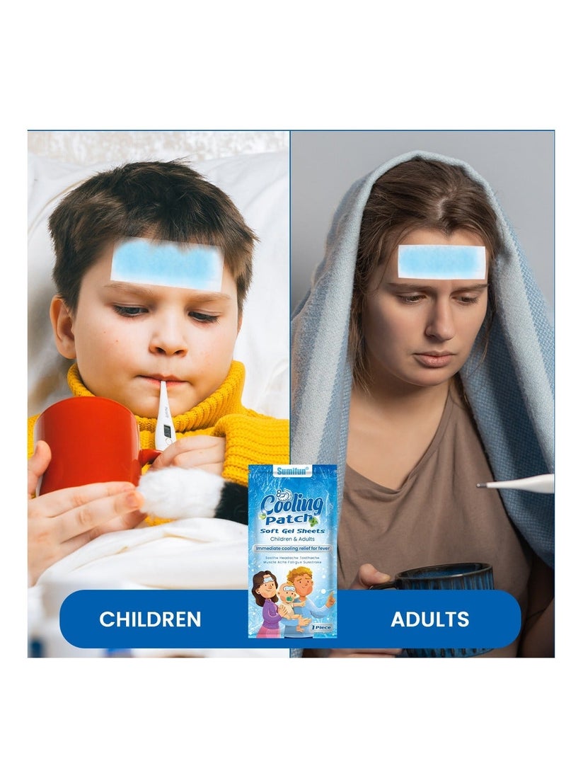 Sumifun Cool Pads, DMG Baby Cooling Pads, Heatstroke Cooling Pads, Instant Cold Compress, for Fever Discomfort, Pain Relief, Cooling Relief Fever Reducer, Soothe Headache Pain, 10PCS - Image 1