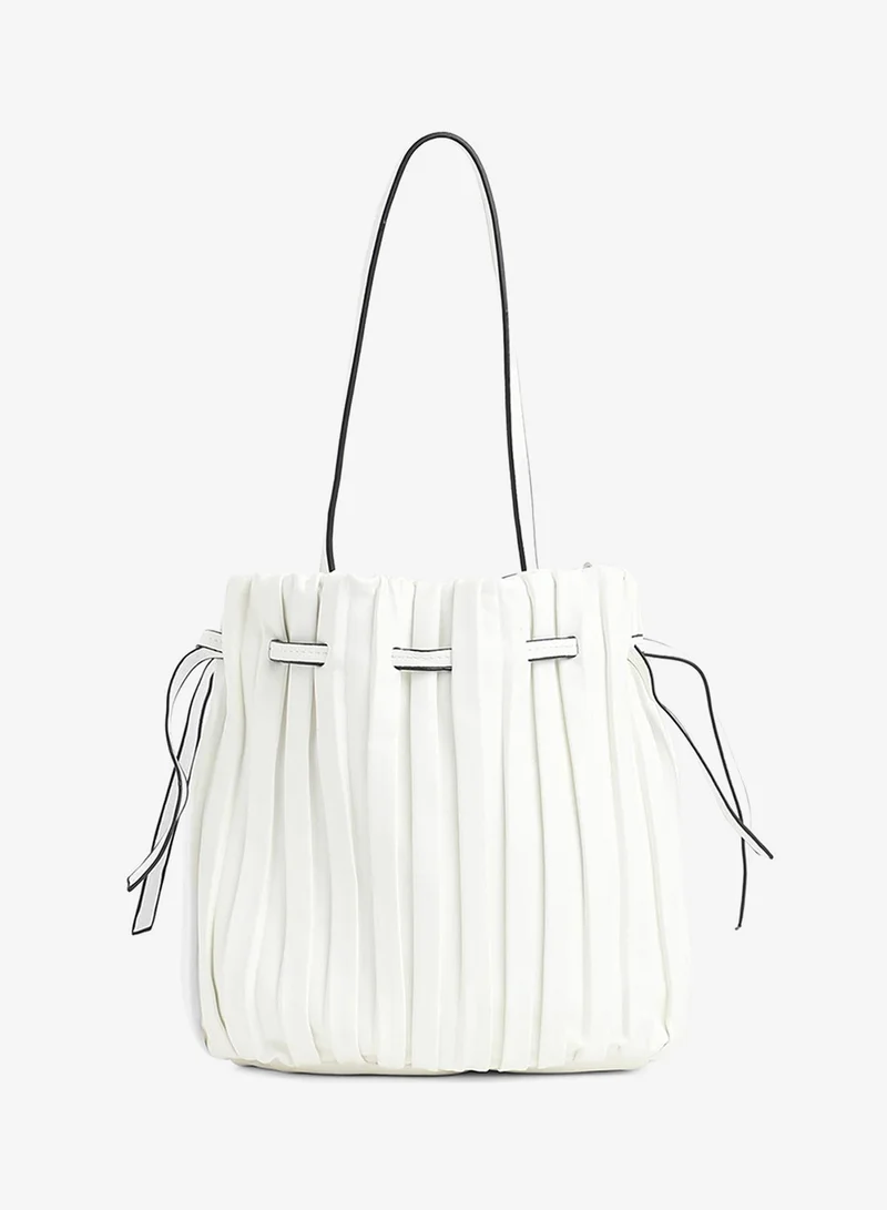 Tug-And-Go White Bucket Bag
