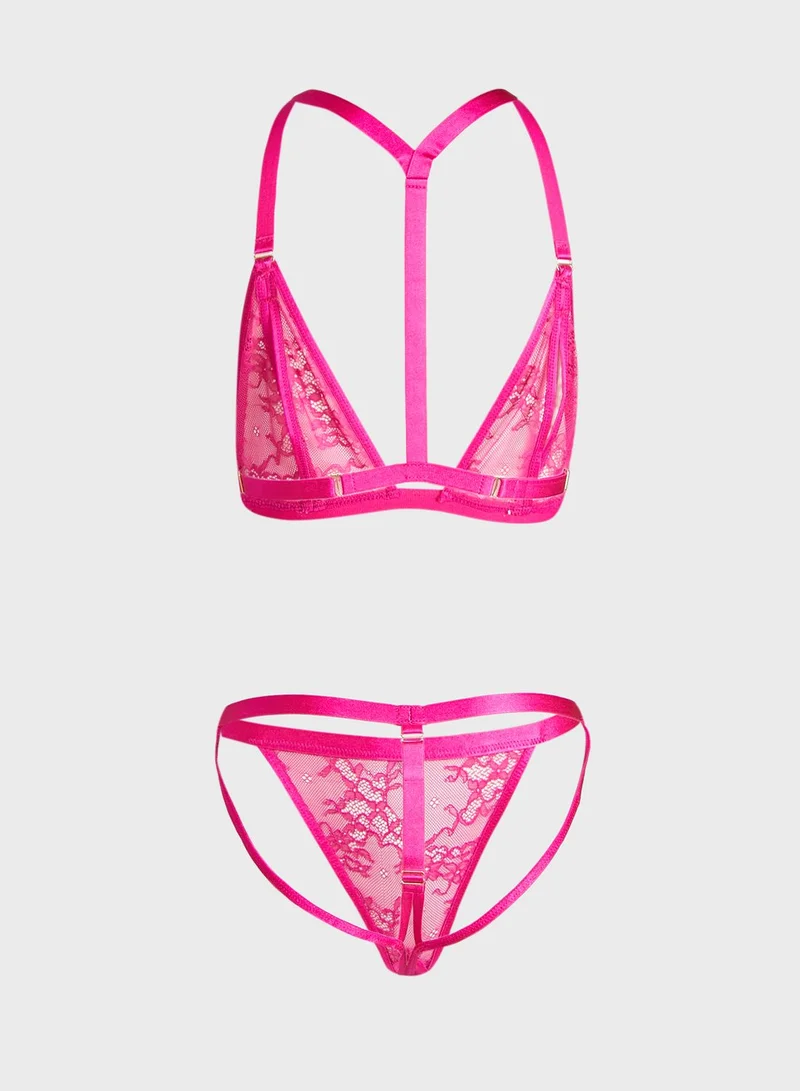 Ann Summers High Leg Thong Set