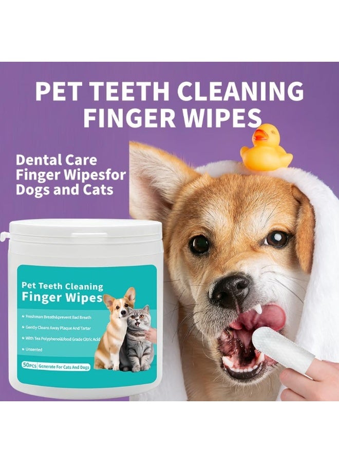 Mumoo Bear Teeth Cleaning Wipes for Dogs & Cats, Remove Bad Breath by Removing Plaque and Tartar Buildup No-Rinse Dog Finger Toothbrush, Disposable Gentle Cleaning & Gum Care Pet Wipes, 50 Counts - Image 3