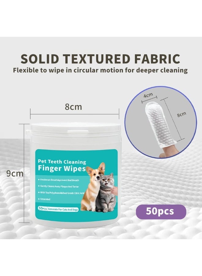 Mumoo Bear Teeth Cleaning Wipes for Dogs & Cats, Remove Bad Breath by Removing Plaque and Tartar Buildup No-Rinse Dog Finger Toothbrush, Disposable Gentle Cleaning & Gum Care Pet Wipes, 50 Counts - Image 2