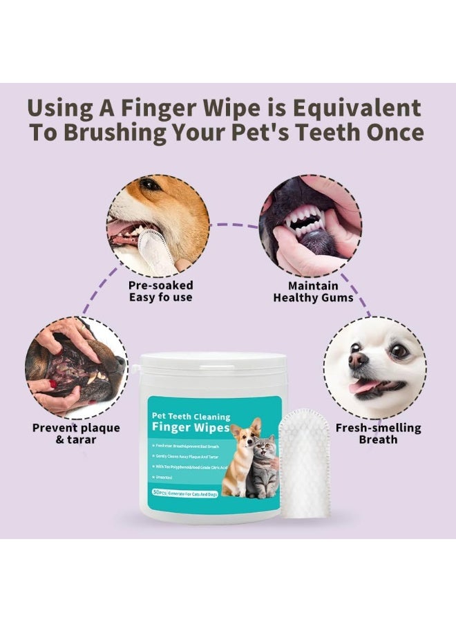 Mumoo Bear Teeth Cleaning Wipes for Dogs & Cats, Remove Bad Breath by Removing Plaque and Tartar Buildup No-Rinse Dog Finger Toothbrush, Disposable Gentle Cleaning & Gum Care Pet Wipes, 50 Counts - Image 5