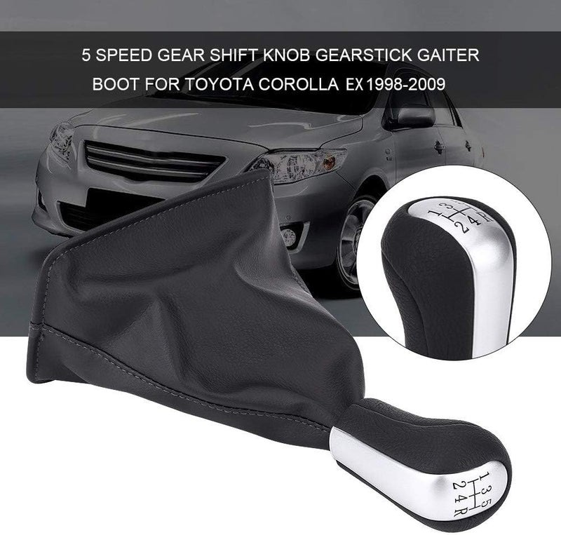 5 Speed Gear Shift Knob and Gaiter Boot Kit, Black PU Leather for ex 1998-2009 - Easy Installation, Durable Material, Comfortable Grip for Replacement - Image 3